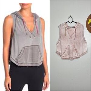 Free People Size L Light Pink Meadowbrook Sleeveless Hoodie